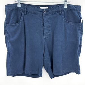 ONIA Navy Blue Linen Blend Soft Lightweight Casual Shorts Size 38